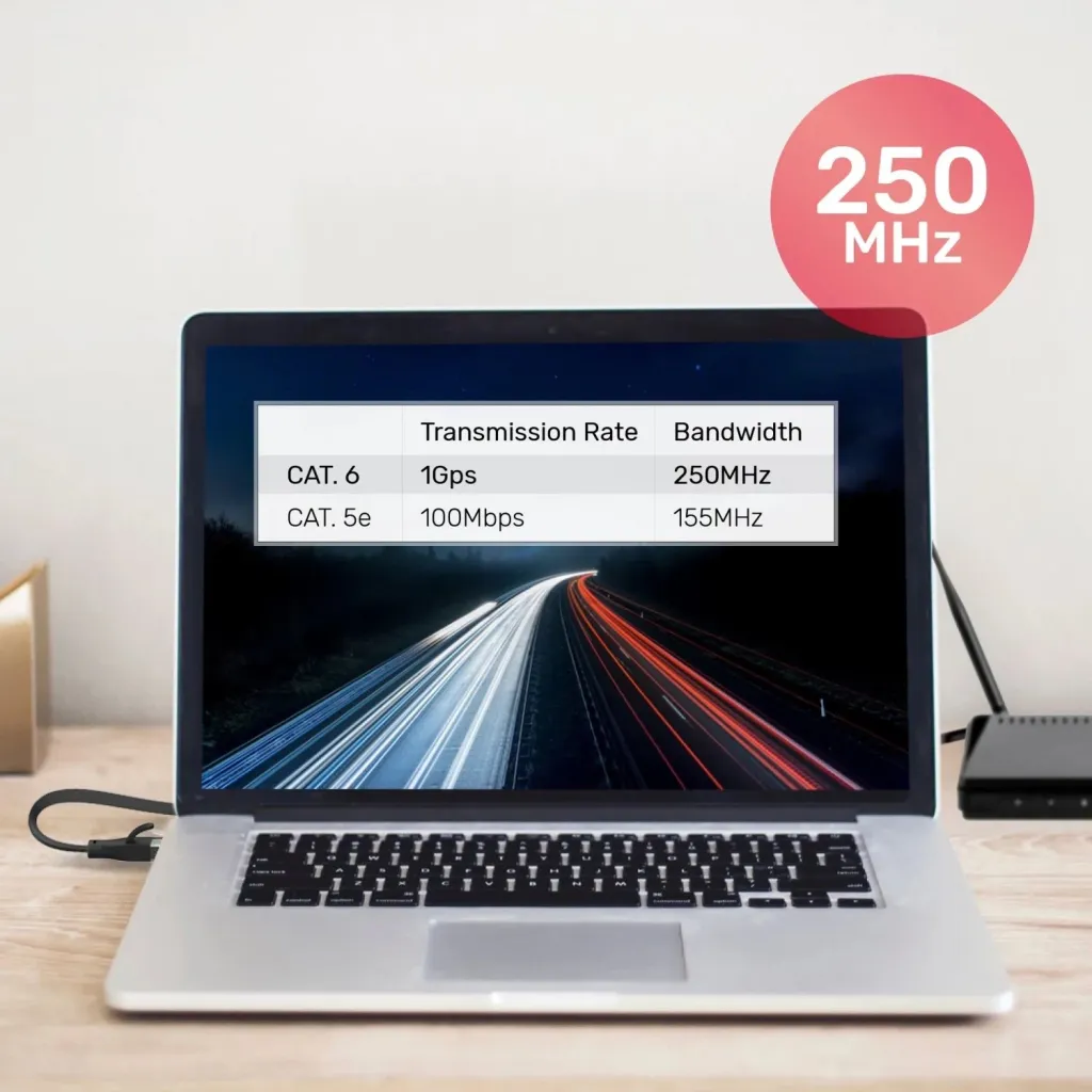 Kabllo UTP 20.0m e sheshtë Unitek, e zezë - 6