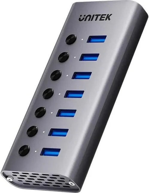 Hub USB-A 3.0 Unitek H1314A01-EU, 7 porte, Gri - 2
