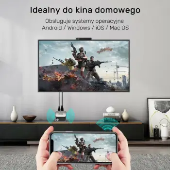 Transmiter HDMI pa kabëll Unitek, 4K 60Hz, ngjyrë zi-gri