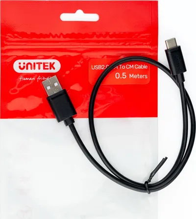 Kabllo Unitek, USB-A / USB-C, 0.5 m, e bardhë - 5