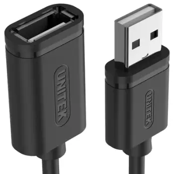 Kabllo Unitek, USB A / USB A, 3 m, e zezë