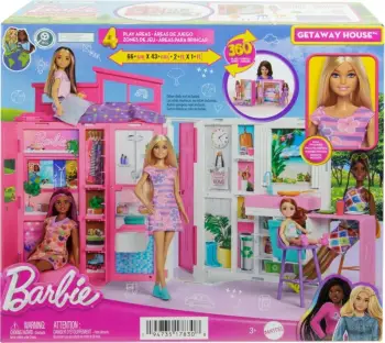 Shtëpi lodër Barbie Getaway Doll House, me kukull Barbie, shumëngjyrëshe