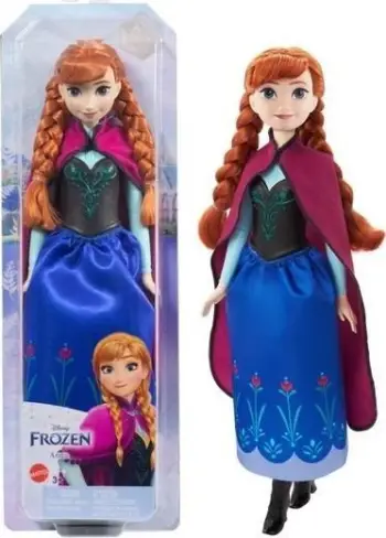 Kukull Mattel Disney Frozen Anna, seri Frozen 1, blu vjollcë