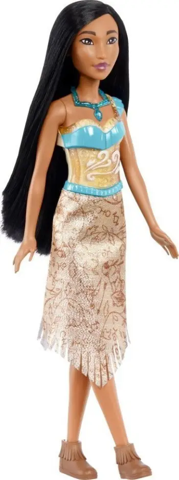 Kukull Mattel Disney Princess Pocahontas, flokë të gjatë, me aksesorë, shumëngjyrëshe