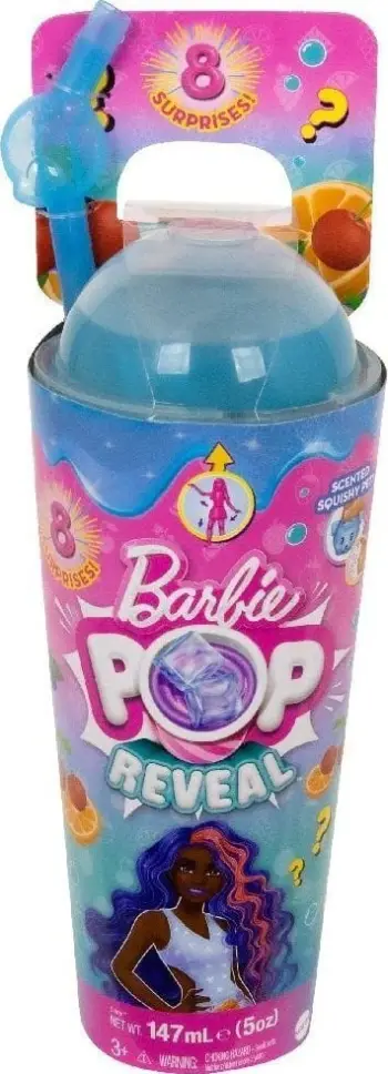 Kukull Barbie Mattel Pop Reveal Fruit Series Fruity Mix HNW40 HNW42, 8 surpriza, me aromë, shumëngjyrëshe