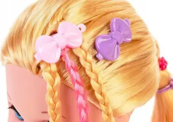 Set stilimi flokësh Mattel Natalia, kokë kukulle me aksesorë, flokë biondë