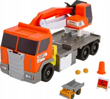 Set lodrash ndërtimi Mattel Matchbox Truck Excavator, kamion ndërtimi, aksesorë pune, shumëngjyrësh
