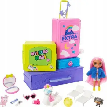 Kukull Barbie Mattel Extra Doll - Small Doll + Pets (HDY91)