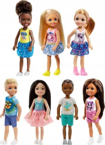 Kukull Barbie Mattel Club Chelsea DWJ33, seri Chelsea and Friends, shumëngjyrëshe