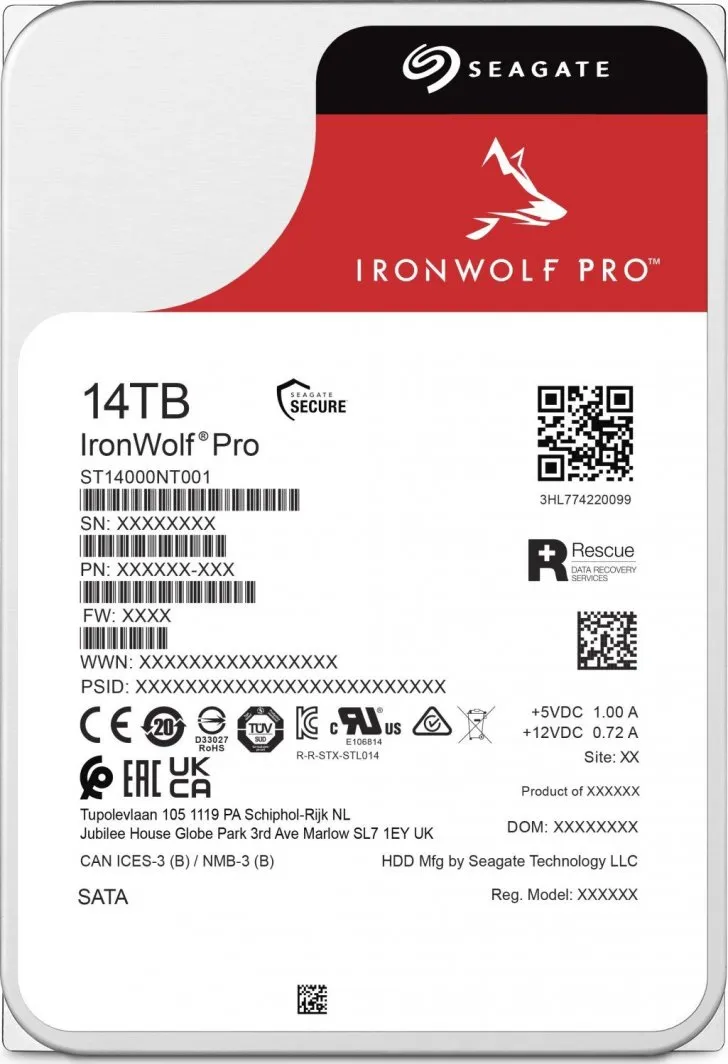 Hard Disk Seagate IronWolf Pro, 3,5" - 14TB - 4