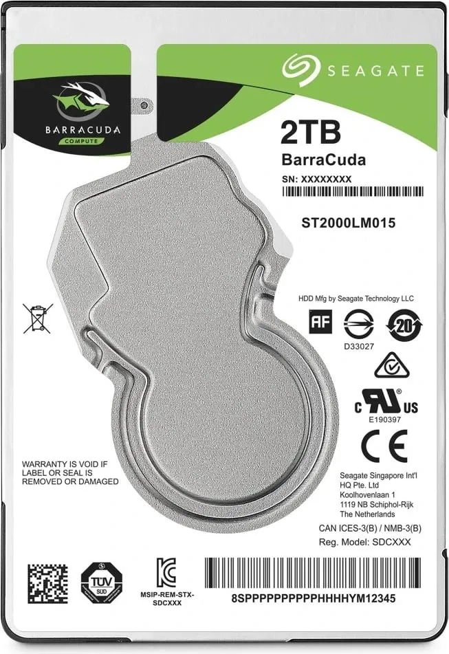 Hard disk Seagate BarraCuda, 2TB, 2.5", 5400RPM, 128MB Cache - 3