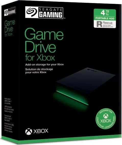 Disk i jashtëm për Xbox Seagate Game Drive, 4TB, USB 3.2 Gen 1, i zi - 4