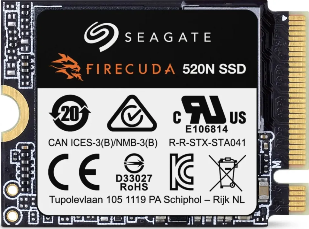 Disk SSD Seagate FireCuda 520N, 2TB, M.2 2230 PCI-E x4 Gen4 NVMe - 2
