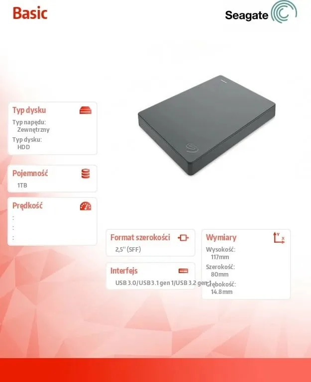 Hard disk Seagate Basic, 1TB, i hirtë - 2
