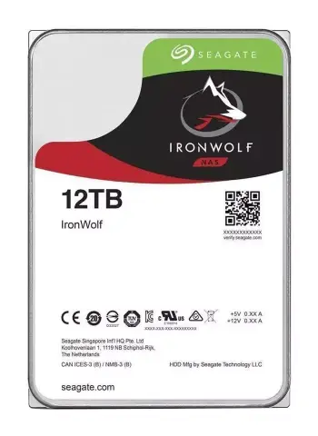 HDD e Brendshme Bundle SEAGATE NAS HDD 12TB IronWolf 7200rpm 6Gb/s SATA 256MB cache 3.5inch 24×7 CMR for NAS and RAID Rackmount Systeme BLK