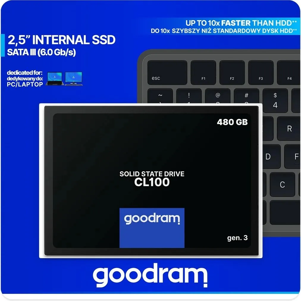 Disk SSD Goodram CL100 Gen.3, 2.5", 480GB, SATA III - 7