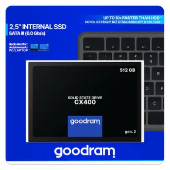 Disk SSD GOODRAM CX400 gen.2, 2.5", 512GB, 3D TLC NAND, i zi