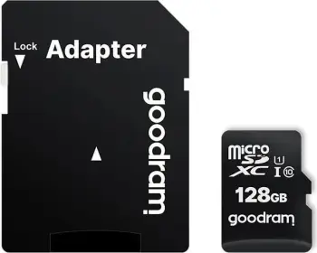Kartë e memories GOODRAM M1AA-1280R12, MicroSDXC, 128 GB, Class 10 + përshtatës SD