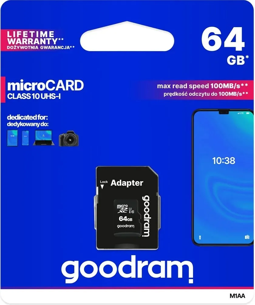 Kartë memorie Goodram M1AA-0640R12 Micro SDXC, 64GB - 3