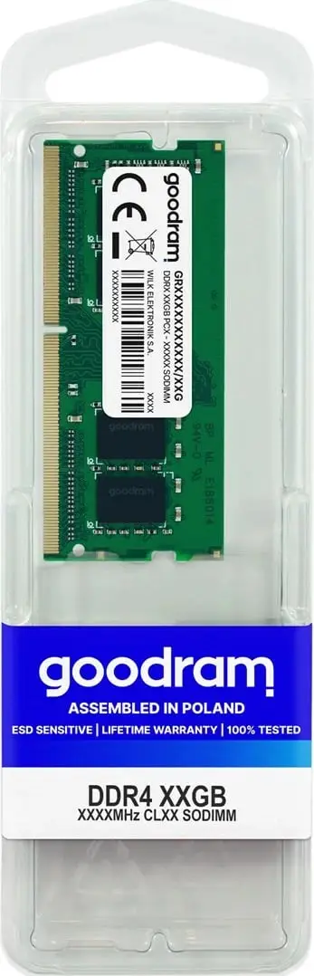 RAM Memorje Goodram GR3200S464L22S/8G, 8 GB, DDR4, 3200 MHz, SO-DIMM