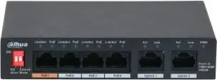 Switch DAHUA PFS3006-4GT-60-V2, 6 porta Gigabit, PoE, i zi