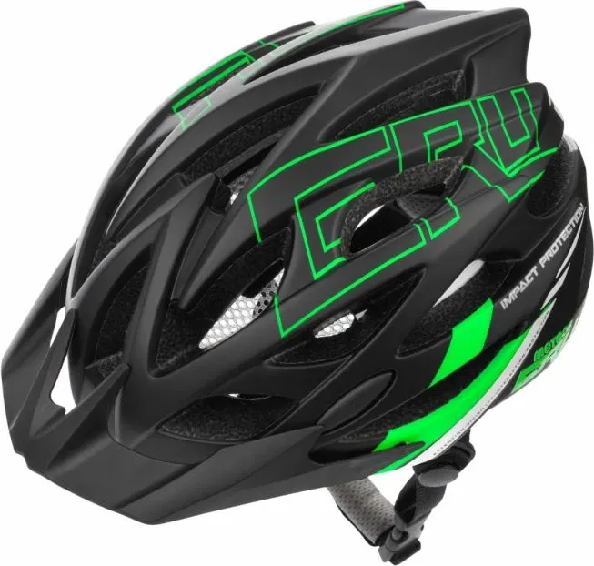 Helmetë biçiklete Meteor unisex, e zezë-gjelbër - 1