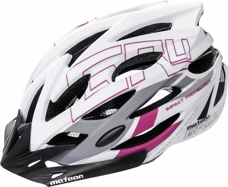 Helmetë për femra Meteor, ngjyrë e bardhë dhe vjollcë - 1