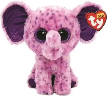 Lodër pelushi Ty Beanie Boo Eva Elephant, elefant, shumëngjyrësh