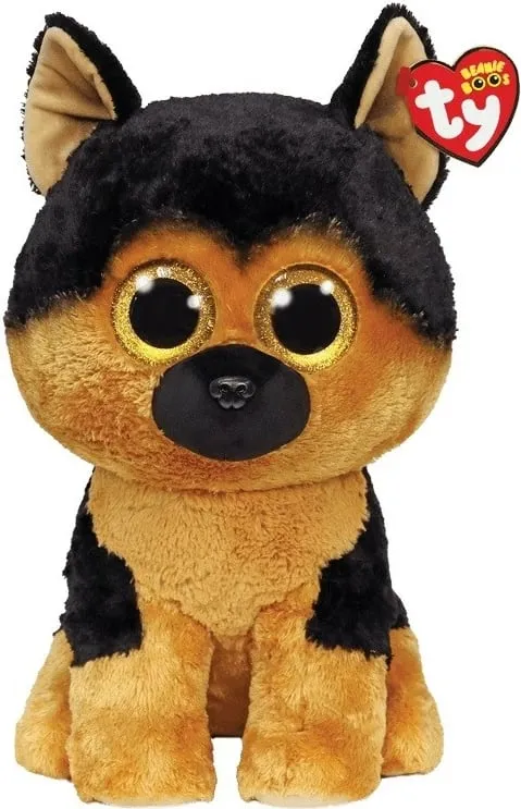 Lodër pelushi TY Beanie Boos Spirit, qen German Shepherd, 45 cm, kafe e zezë - 1