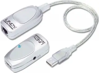 Zgjatues Lindy USB Cat5, 50m, i bardhë