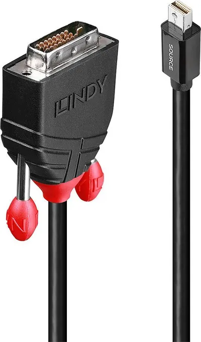 Kabllo Lindy DisplayPort Mini - DVI-D, 3m, e zezë - 1