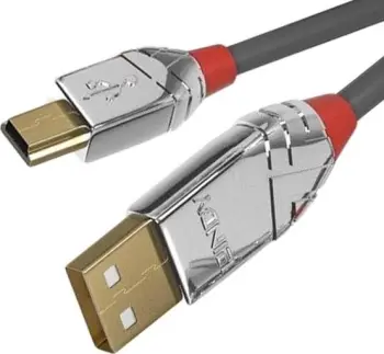 Kabllo Lindy USB-A në miniUSB, 7.5m, e hirtë