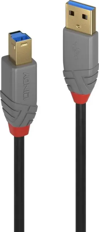Kabllo Lindy USB-A - USB-B, 0.2m, e zezë