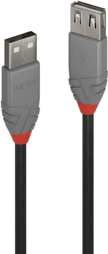 Kabllo Lindy USB-A - USB-A, 2m, e zezë - 1
