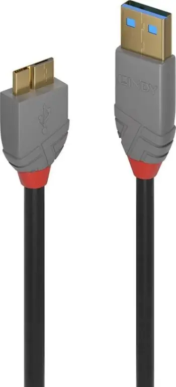 Kabllo USB Lindy USB-A - micro-B 36767, 2 m, e hirtë