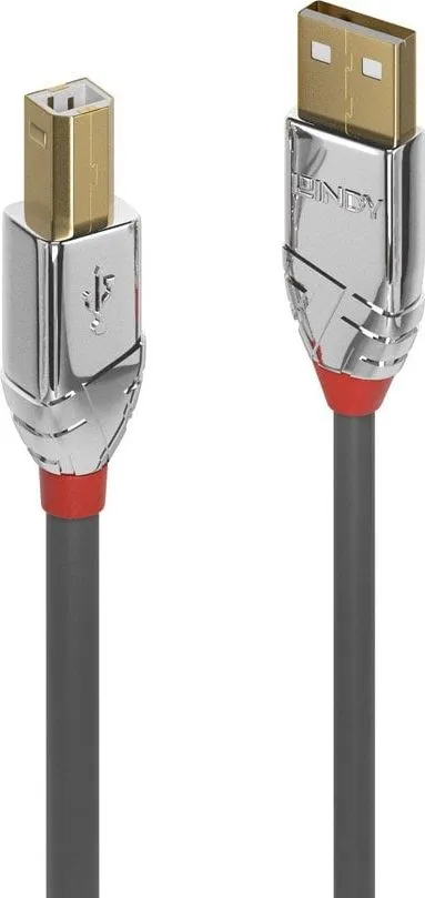 Kabllo Lindy 36642, USB-A në USB-B ,2m, e argjendtë - 1