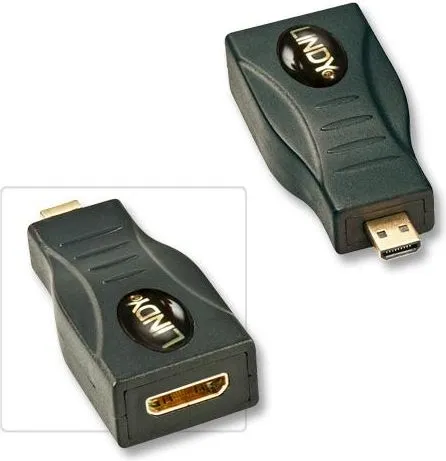 Përshtatës Lindy AV HDMI Micro - HDMI Mini, i zi - 1