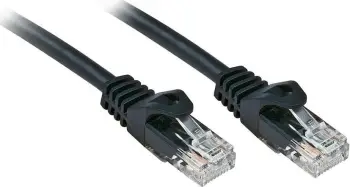 Kabllo patchcord Lindy Cat.6, U/UTP, 5m, e zezë