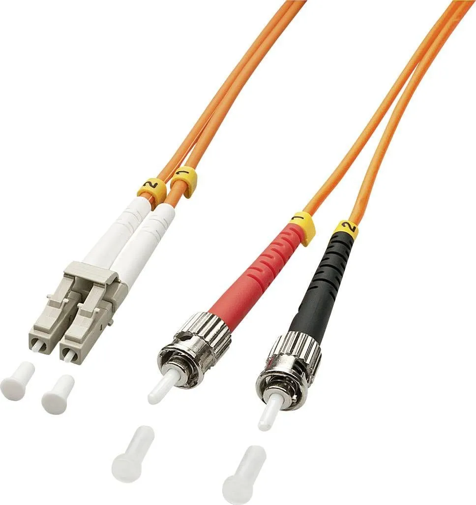 Kabllo optike Lindy LC - ST, 1m, portokalli - 1