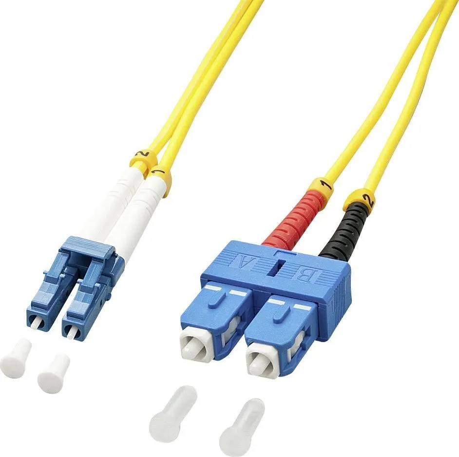 Kabllo me fibra optike Lindy LC-SC, 2m, e verdhë - 1