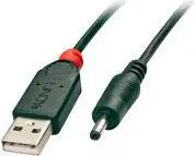 Kabllo Lindy USB-A - DC, 3.5mm, 1.5m, e zezë