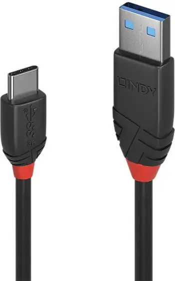 Kabllo Lindy USB A - USB C 36915, 0.5m, e zezë