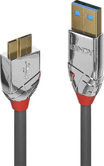 Kabllo Lindy USB-A - micro-B, 0.5 m, e argjendtë