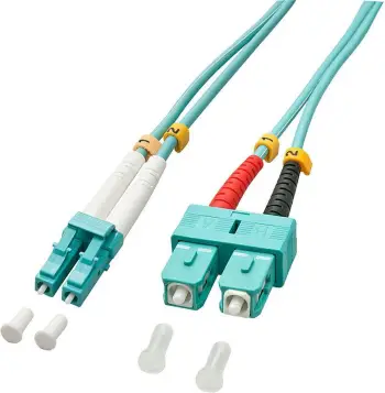 Kabllo rrjeti Lindy LC/SC OM3 50/125um, Multimode, 1m, e kaltër