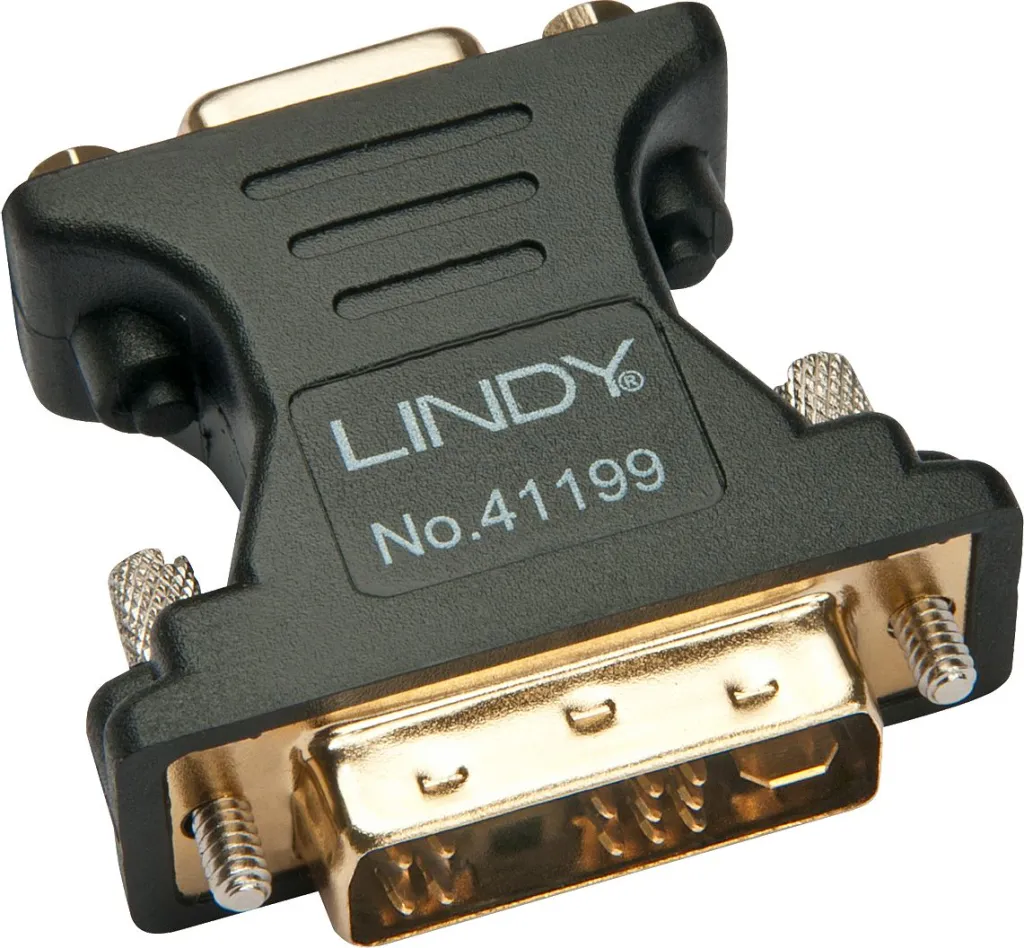 Përshtatës Lindy AV DVI-A në D-Sub (VGA), i zi - 1