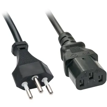 Kabllo për Furnizim me Energji IEC / LINDY Power Cable Swiss Plug to IEC320 C13 / 3m – Zezë