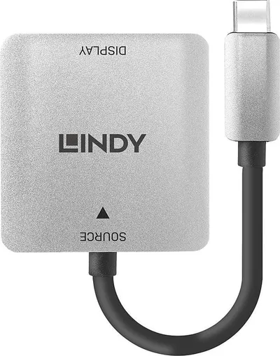 Adaptues video Lindy 43295, USB Type C në VGA, 0.12 m, gri - 2