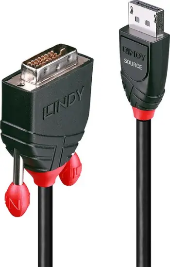 Kabllo Lindy DisplayPort - DVI-D, 5 m, e zezë
