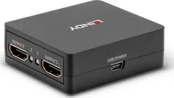 Ndarës HDMI Lindy 2 Port 18G, 4K 60Hz, 50m, i zi