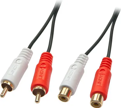 Kabllo RCA Lindy 2xRCA - 2xRCA, 2m, e zezë - 1